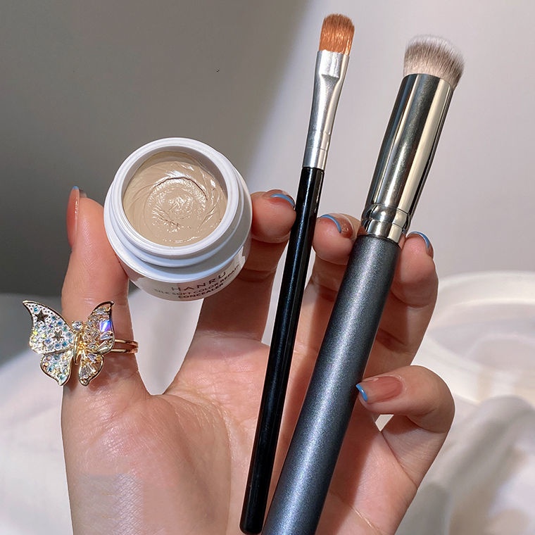 Concealer, No Powder Creamy Concealer, Solid Concealer, Covering Spots, Acne Marks, Dark Circles, Tears, Tattoo, Waterproof and Sweat-Proof Smear-Proof Makeup, Portable Concealer, Students, Men and Women