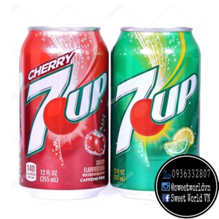 Nước ngọt 7up chanh và cherry (355ml) - Mỹ