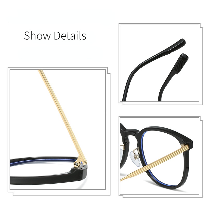 COD Mắt Kính Chống Ánh Sáng Xanh Hình Vuông Phong Cách Cổ Điển Thời Trang Cho Nam Và Nữ