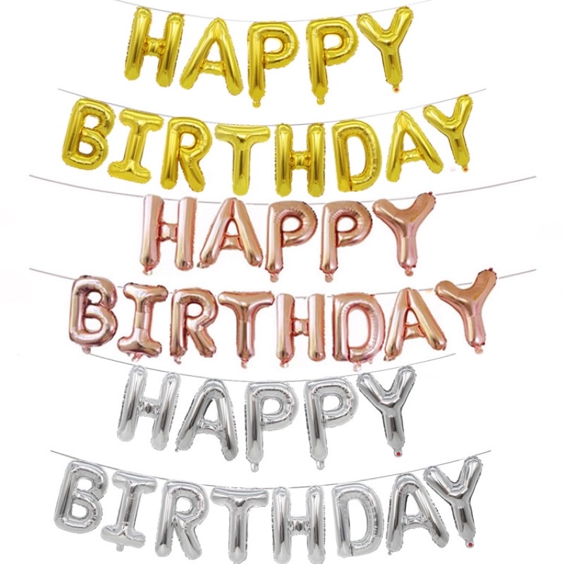 Bóng chữ sinh nhật, bộ bóng chữ Happy Birthday trang trí sinh nhật