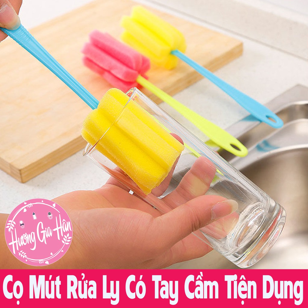 Cọ Mút Rửa Bình Sữa, Ly, Cốc Có Tay Cầm Dài Tiện Dụng