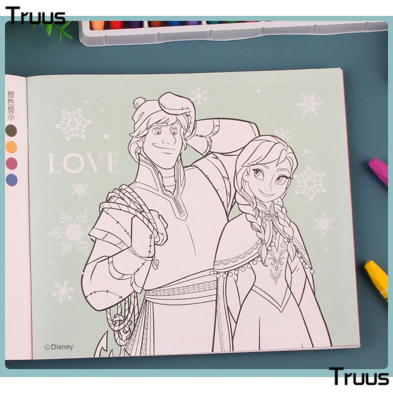 Sách Tô Màu Đơn Giản Hình Công Chúa Elsa Băng Tuyết Cho Học Sinh QRSR