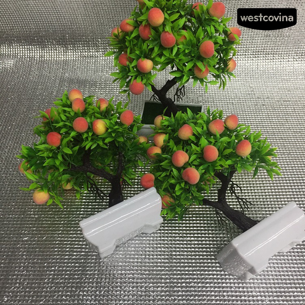 1 chậu cây bonsai hình trái đào dùng trang trí bàn