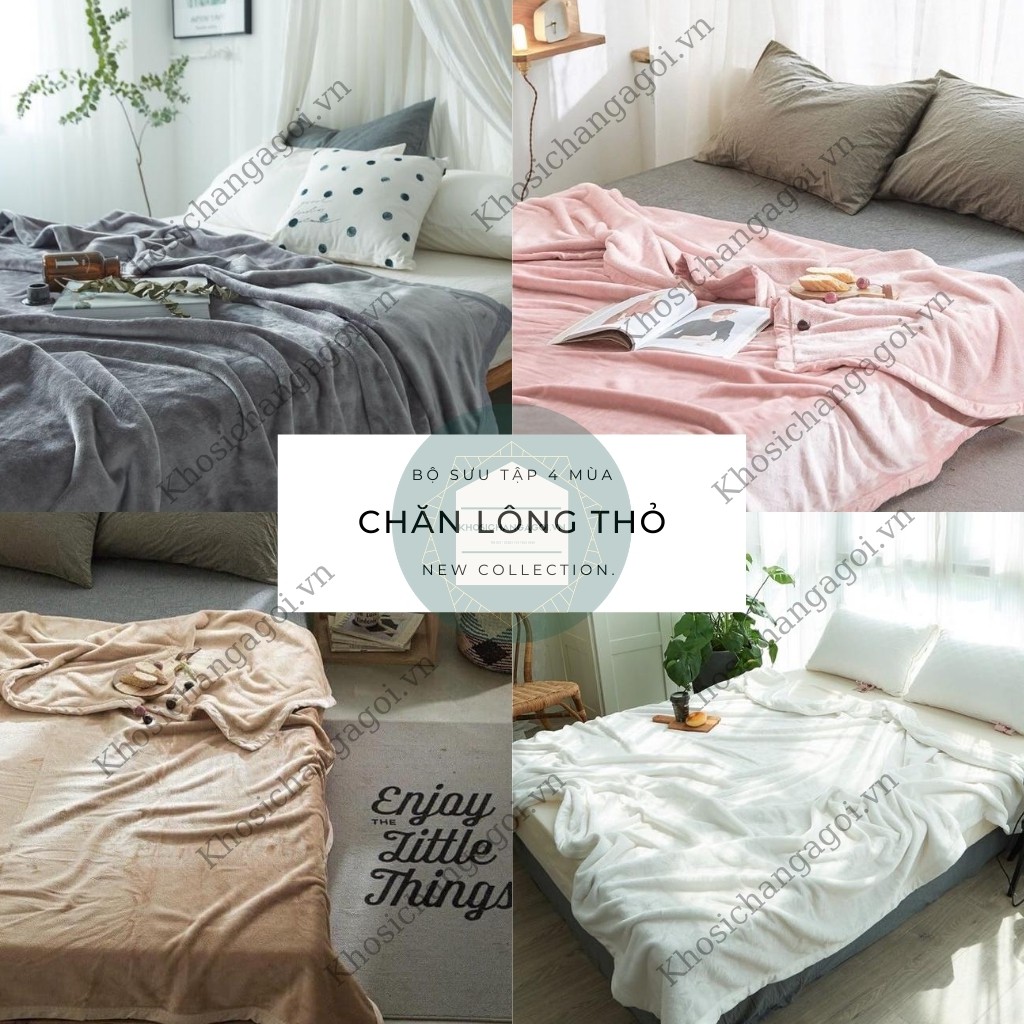 Chăn lông thỏ BLANKET dùng 4 mùa hàng Xuất Nhật cao cấp