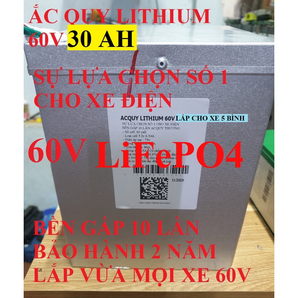 Pin LITHIUM LFP 60V 30AH cho xe điện - Ắc quy xe điện