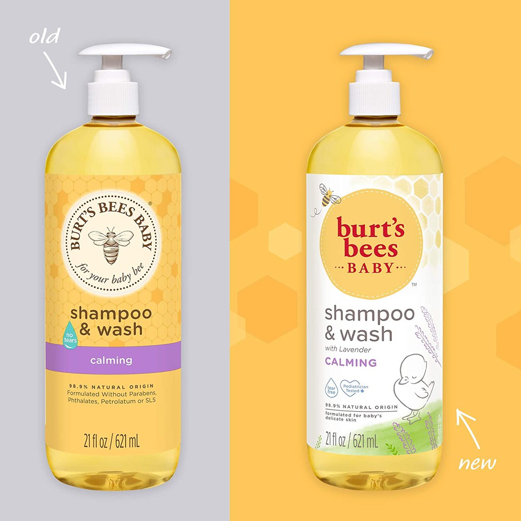 Sữa Tắm Gội Cho Bé Không Cay Mắt Burt Bee Burts Bees Baby Shampoo Wash Natural Calming Tear-free 350ml 620ml