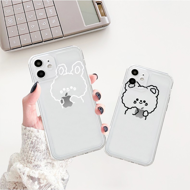 Ốp lưng iphone trong cạnh vuông BVC gấu thỏ ôm 6plus/6splus/7/7plus/8/8plus/x/xr/xs/11/12/pro/max/plus/promax-Awifi B4-5 | BigBuy360 - bigbuy360.vn