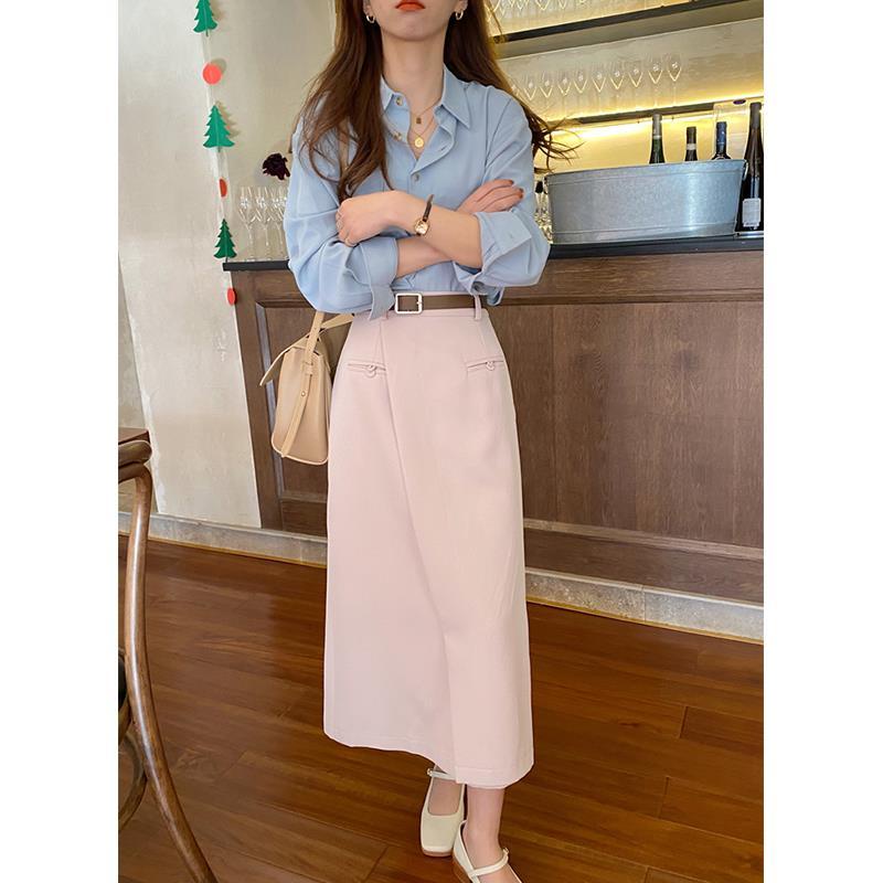 Set Áo Sơ Mi Dài Tay + Chân Váy Thời Trang Dành Cho Nữ