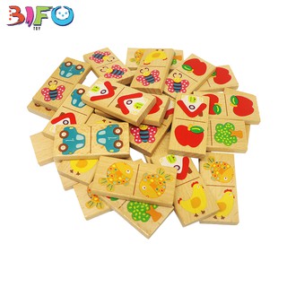 Domino gỗ 28 miếng so sánh đồ chơi