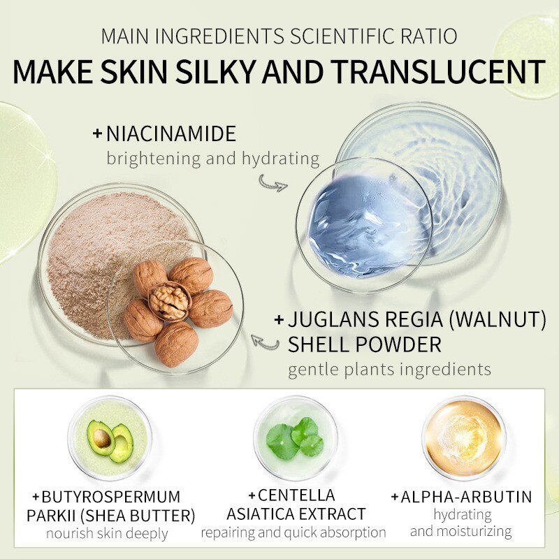 LAIKOU Shea Butter Exfoliating Peeling Gel Scrub Body Control Oil Moisturizing Whitening Nourishing Repairing Cream Skin Care