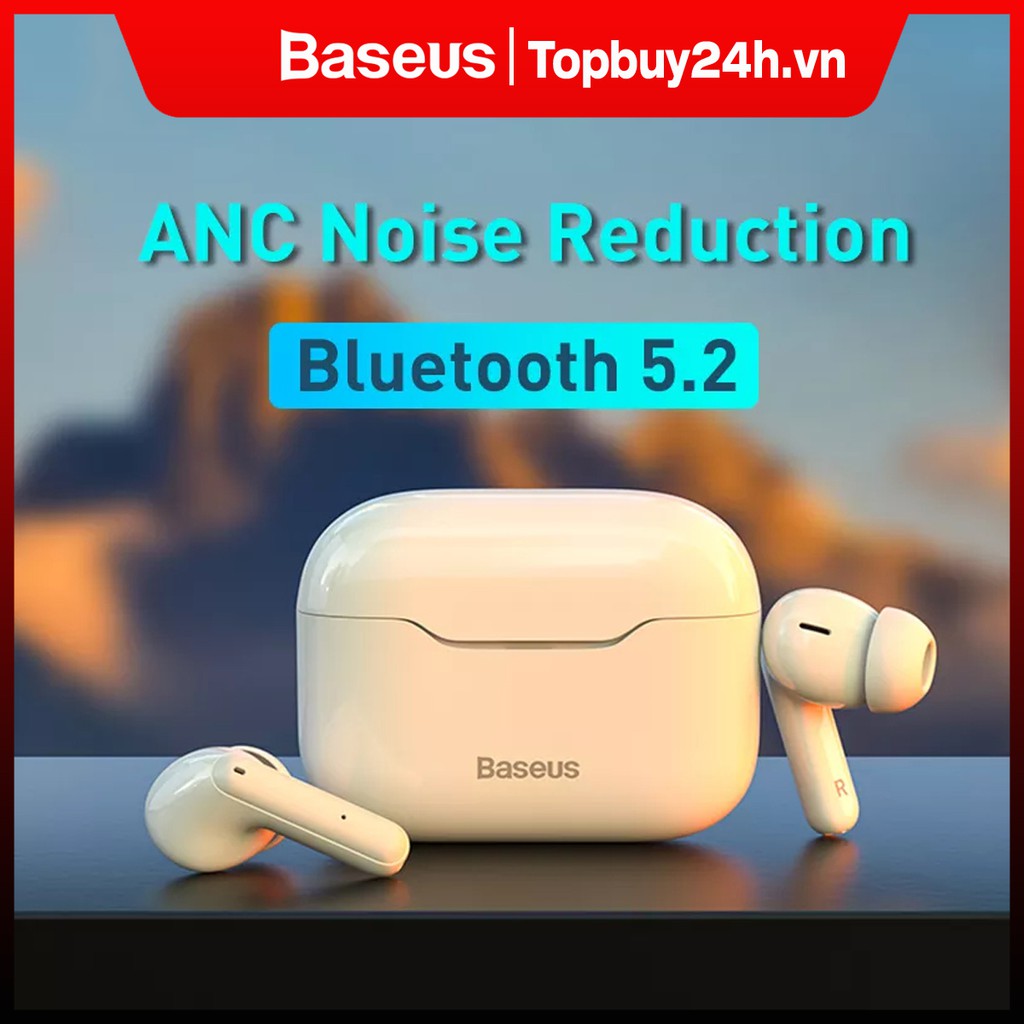 Tai nghe nhét tai Baseus TWS ANC không dây bluetooth 5.1, tai nghe cảm ứng điều khiển, loại bỏ tiếng ồn, âm thanh HiFi