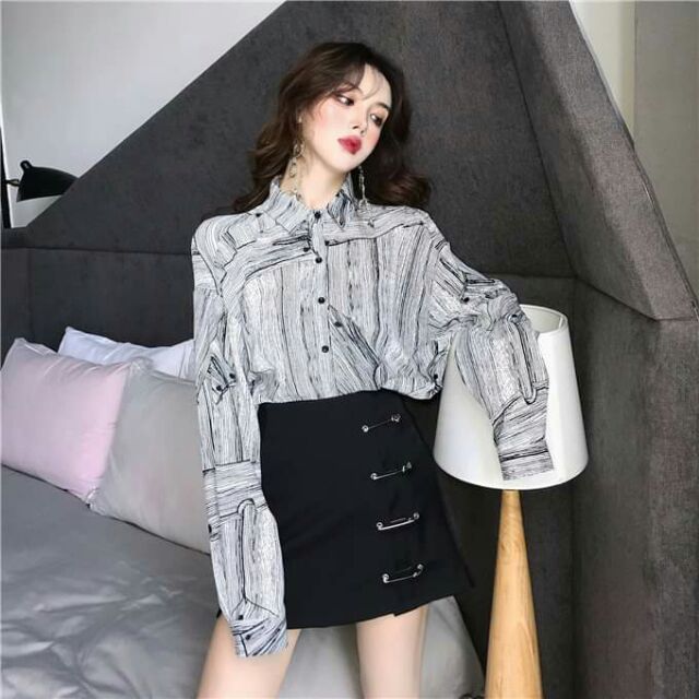 Chân váy ghim băng unisex (ảnh thật) | BigBuy360 - bigbuy360.vn