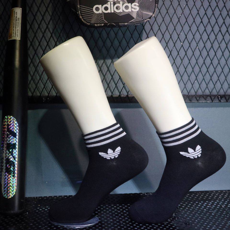 Tất Adidas cổ ngắn 3 Sọc, Tất thể thao ngắn cổ [XUẤT DƯ] Vớ dệt kim thể thao, Đổ sỉ giá tốt nhất thị trường TAT008