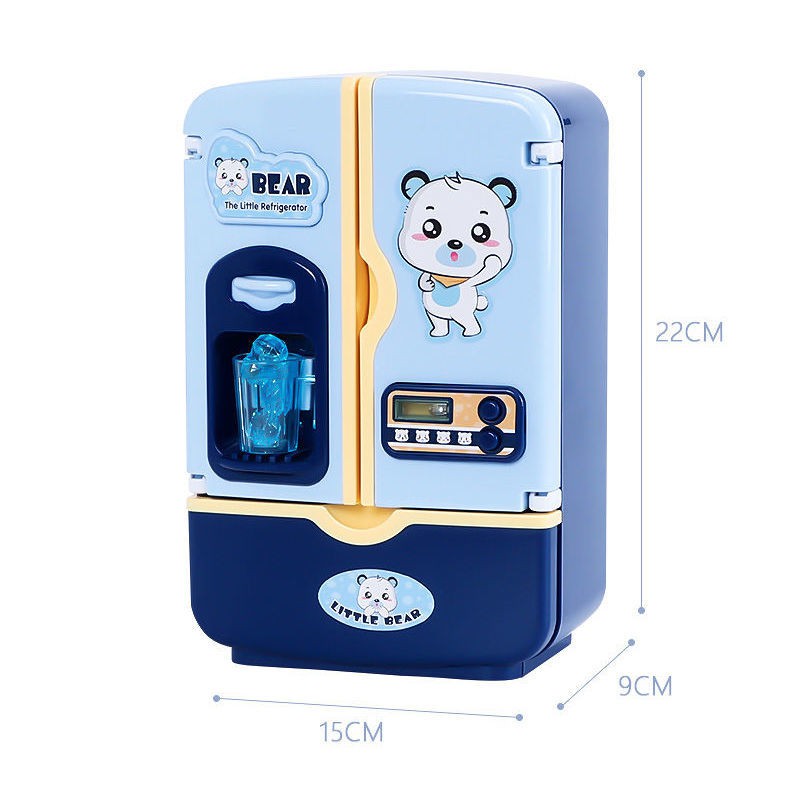 Đồ chơi sinh nhật mô phỏng tủ lạnh mini của Douyin dành cho trẻ em câu đố âm nhạc làm đá dụng cụ nhà bếp
