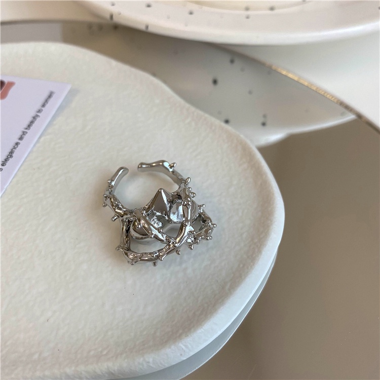 Nhẫn Hở Hình Trái Tim Phong Cách punk Thời Trang