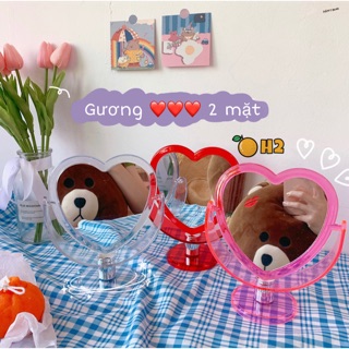 Gương trái tim 2 mặt gương