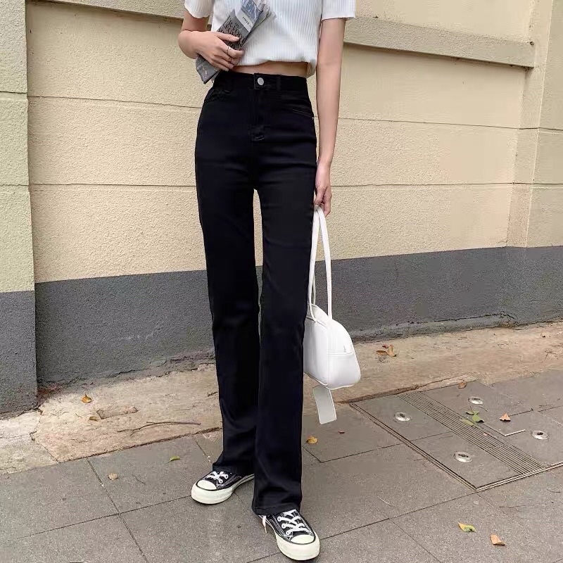 Quần loe dáng ôm cạp cao