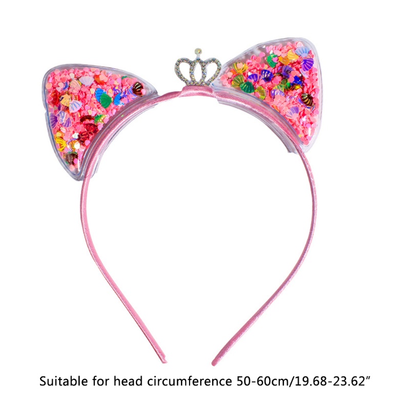 Băng Đô Tai Mèo Đính Kim Sa Lấp Lánh Nhiều Màu