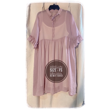 Đầm baby doll hồng đất