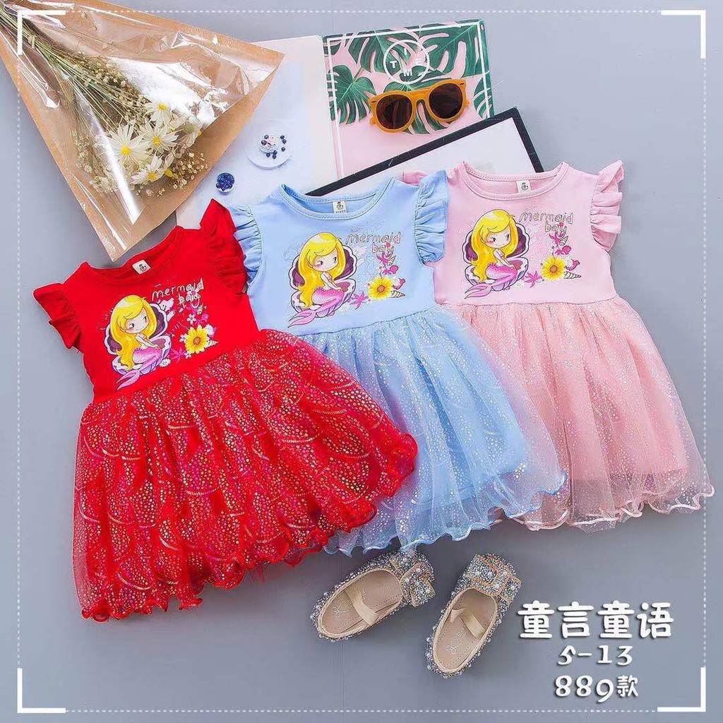 Váy nàng tiên cá cho bé gái 1-4 tuổi hàng quảng châu