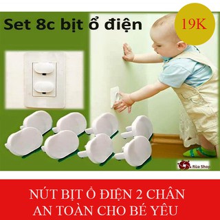 Nút bịt ổ điện 2 chân an toàn cho bé (sét 10 cái)