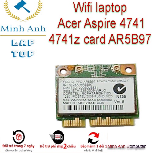 Wifi laptop  Acer Aspire 4741 4741z card AR5B97