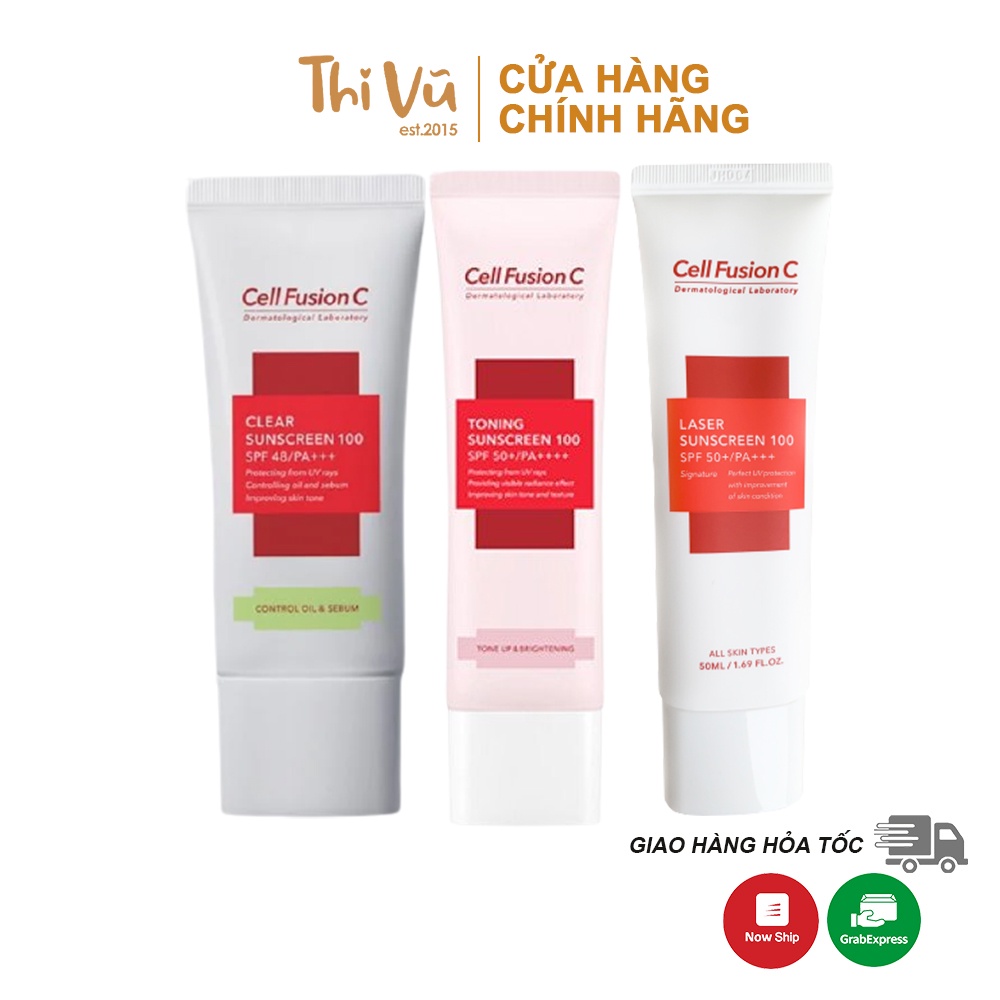 Kem chống nắng Cell Fusion C, kem chống nắng cho da dầu, nhạy cảm, khô, yếu, nâng tone - Thi Vũ