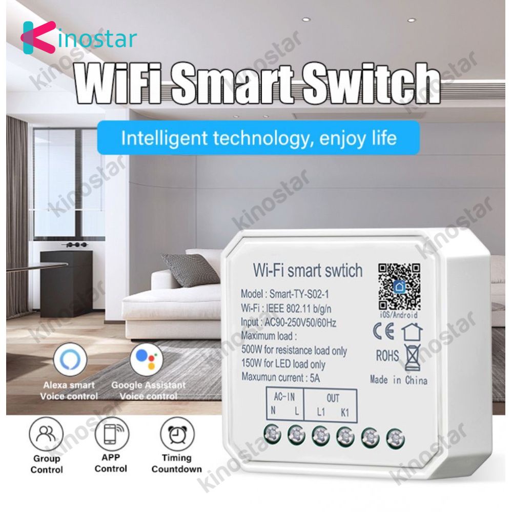 Aubess Tuya WiFi Mini Thông Minh Tự Làm Đèn Mô Đun 1/2 Băng Đảng Cuộc Sống Thông Minh Ứng Dụng Làm Việc Với Alexa Google Home