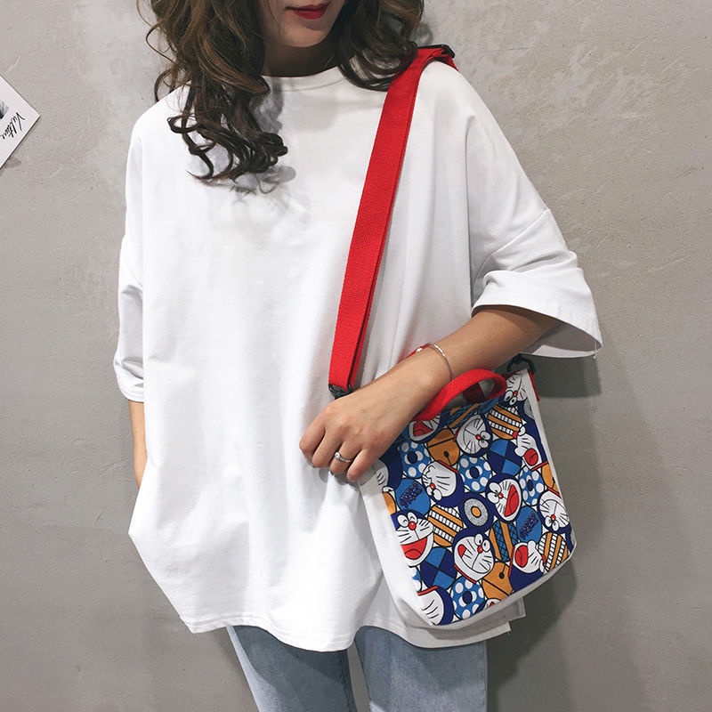 Túi Xách canvas In Hình Doraemon Dễ Thương Phong Cách Nhật Bản 2020 Cho Nữ