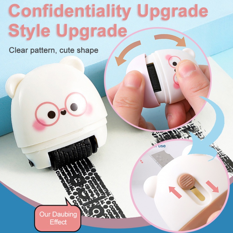 Sẵn Sàng✅Phong Cách Dễ Thương Cán Bị Cắt Xén Mật Dấu Mực Thêu Sò Con Lăn Tem Bảo Vệ CMND Tự Viết Mực Tem Lộn Xộn Mã Bảo Mật
