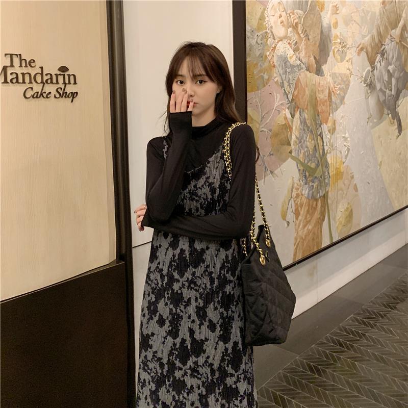 Đầm Midi Hai Dây Dáng Rộng Phong Cách Hàn Quốc Thời Trang Mùa Đông 2022 Mới