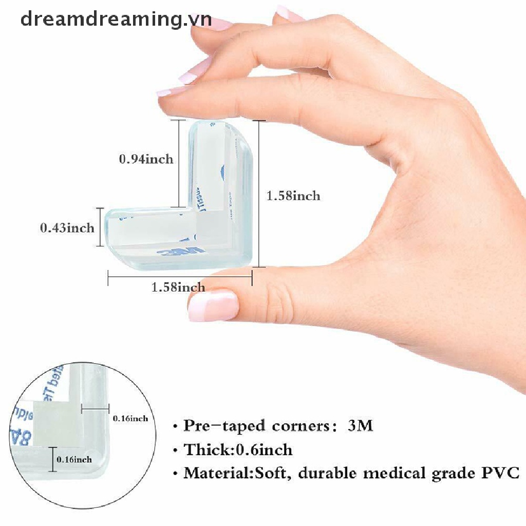 Bộ 4 Đệm Cao Su Trong Suốt Bảo Vệ Bàn Ăn Cho Bé