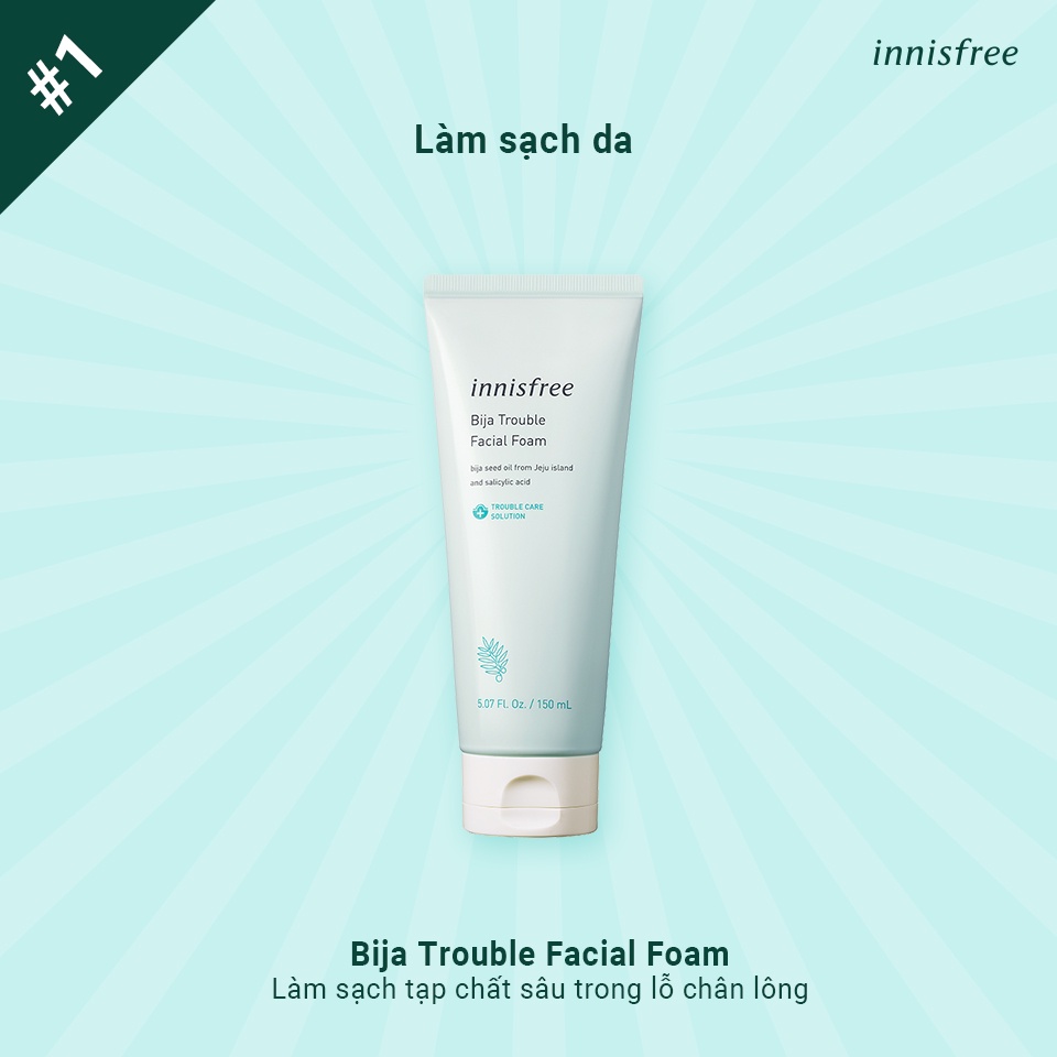Sữa Rửa Mặt Dành Cho Da Mụn innisfree Bija Trouble Facial Foam 150g | Hasaki - Sản Phẩm Chính Hãng