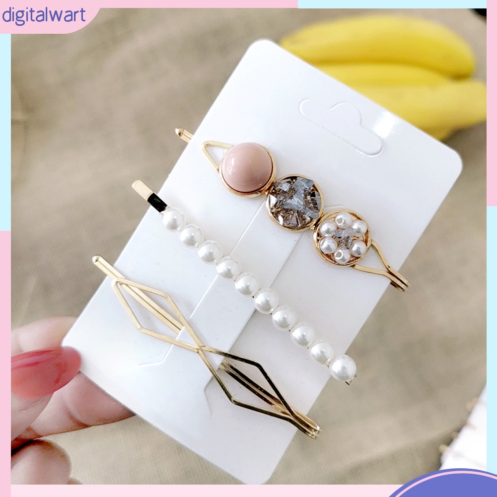 Bộ 3 kẹp tóc đính ngọc trai giả thời trang dành cho nữ