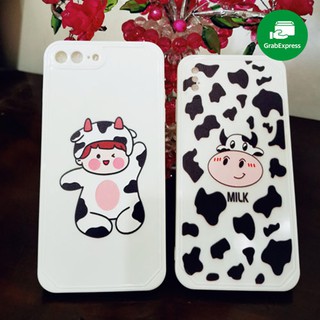 Ốp lưng iphone viền vuông - Bò sữa - Mã OL023-iphone /7/7plus/8/8plus/x/xr/xs/11/12/pro/max/plus/promax