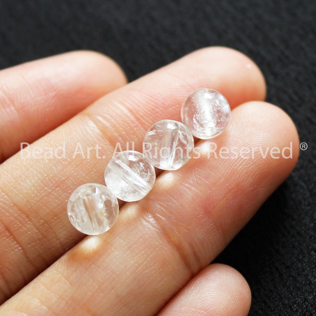 6MM T.A Trắng Vân Rạn, Đá Phối Vòng Tay Phong Thuỷ Loại AB, Kim, Thuỷ, Chuỗi Hạt, Trang Sức S50 - Bead Art