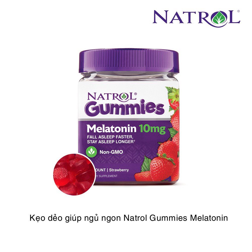 [Chính Hãng] Kẹo dẻo ngủ ngon Natrol Melatonin Gummies 90 viên.