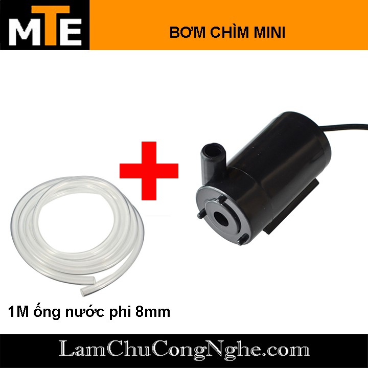 Động cơ bơm chìm mini 3-6VDC lưu lượng 1,2L -1,6L / phút - màu đen