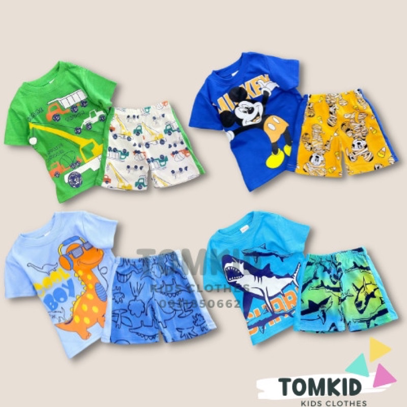 Đồ bộ cho bé trai bộ cộc tay cho bé chất cotton dày dặn thoáng mát không nhão vải 8-13kg Tomkids