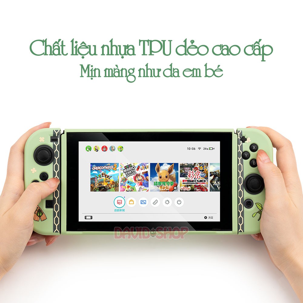 Ốp lưng + case Joy-Con chủ đề Yêu Tinh Mùa Xuân nhựa TPU dẻo cao cấp hãng Geekshare cho Nintendo Switch