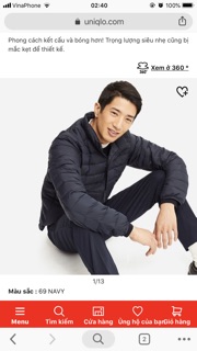 Áo phao siêu nhẹ uniqlo nam auth