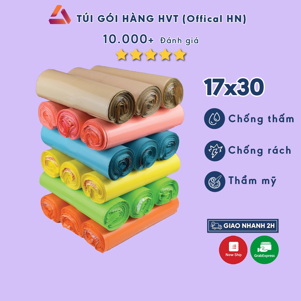 Túi gói hàng niêm phong HVT nhiều màu size 17x30cm