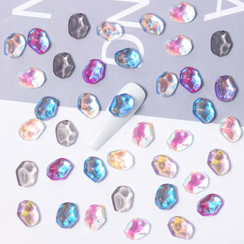 Vật Trang Trí Móng Tay Nghệ Thuật Hình Khối Nước Đá Đặc Biệt Nhiều Màu Sắc
