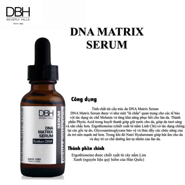 Tinh chất phục hồi tế bào gốc tái tạo cấu trúc da DBH DNA Matrix Serum (29ml)