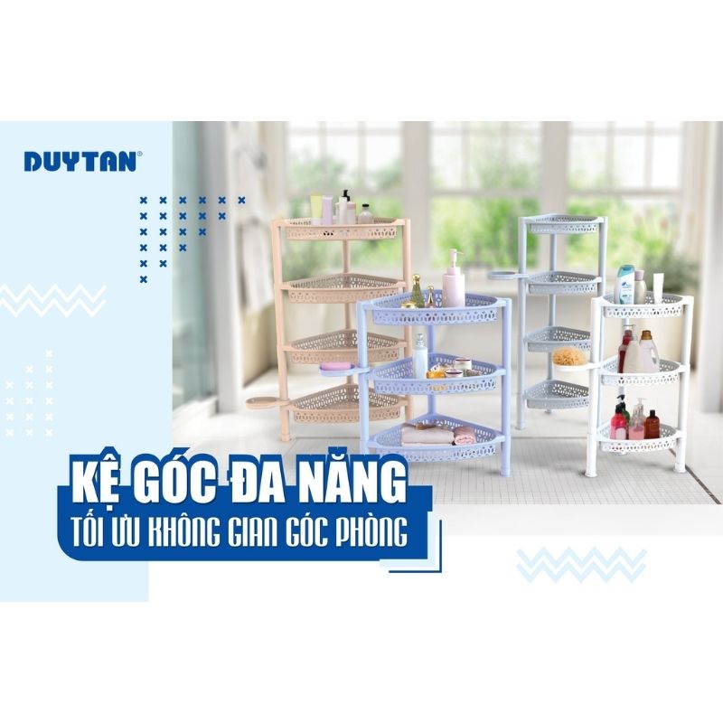 Kệ Góc Đa Năng DUY TÂN 3 Tầng 4 Tầng | Tối Ưu Không Gian Góc Phòng, Bếp, Nhà Tắm | Nhựa Chắc Màu Đẹp | Hibucenter