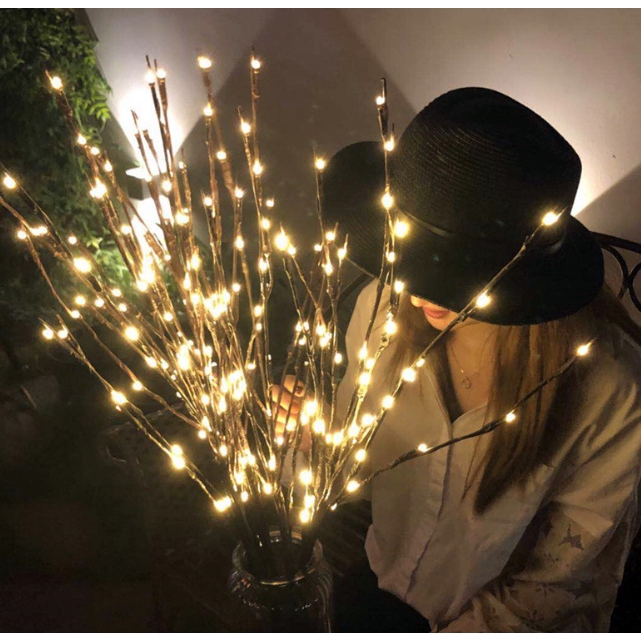 Cành cây 20 bóng đèn LED dùng cho trang trí giáng sinh độc đáo