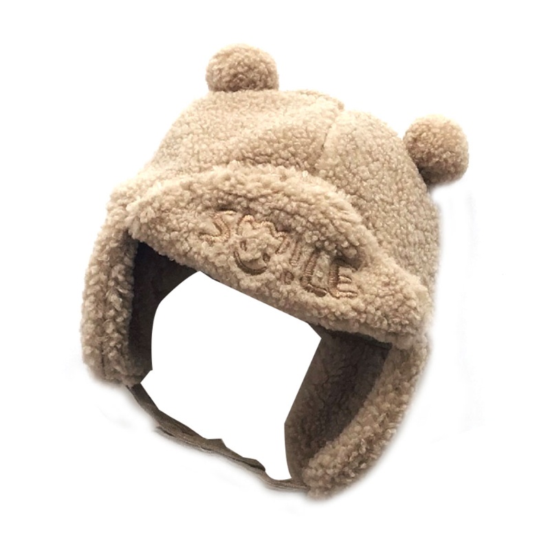 Mũ beanie vải cotton mềm dày dặn giữ ấm bảo vệ tai cho bé