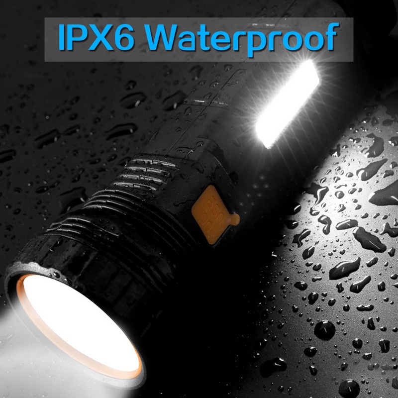 Đèn Pin LED Sử Dụng Năng Lượng Mặt Trời Siêu Sáng Chống Thấm Nước Có Thể Sạc Lại Bằng Cổng USB/Solar