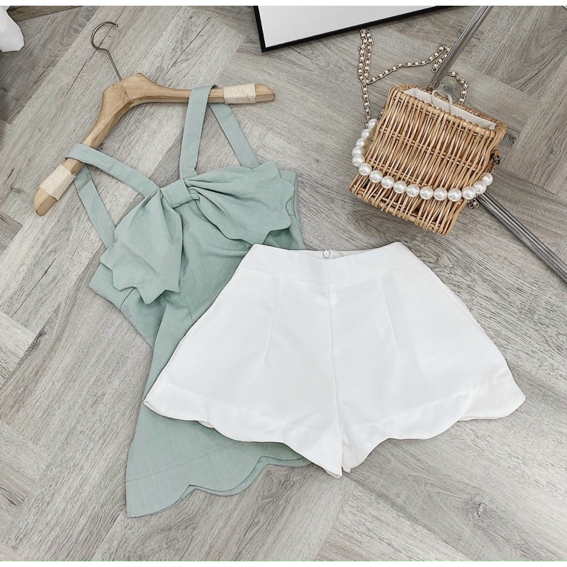 Set áo 2d gợn kèm short