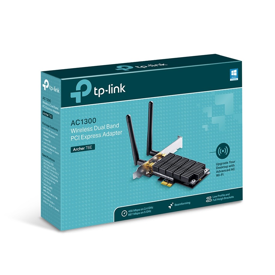 CARD WIFI TP-LINK ARCHER T6E AC1300 PCI EXPRESS Băng Tần Kép [Chính Hãng]